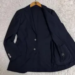 極美品✨シップス ゼニア ジャケット 高級ライン シルク混 貝ボタン 46 紺