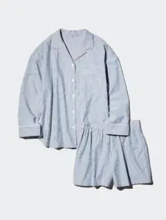 新品　ユニクロ パジャマ 　上下　長袖オープンカラーとショートパンツのサムネイル