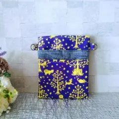 ねこの森柄　ナースポーチ　オーガナイザー　移動ポケット　仕分けポーチ