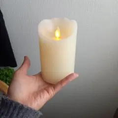 LEDキャンドル クリーム色 波型デザイン