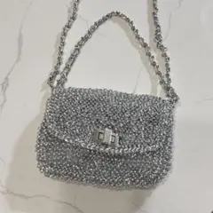 新品未使用　ワイヤーバッグ シルバー チェーン ショルダーバッグ