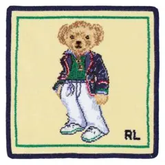 新品 RALPH LAUREN シェニール ポロベア ハンカチ クリーム