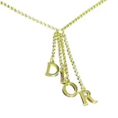 DIOR ディオール　ロゴ　ネックレス　ゴールドカラー スイング