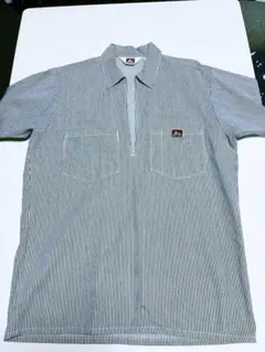 BEN DAVIS ハーフジップ ワークシャツ ヒッコリー Mのサムネイル