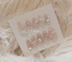 ワンホン 量産型 韓国 フレンチガーリー バレリーナ ネイルチップ