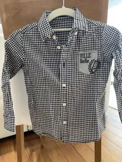 美品　120cm BeBe チェック柄 長袖シャツ