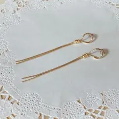 ピアス　両耳　ゴールド　アメリカンピアス　金