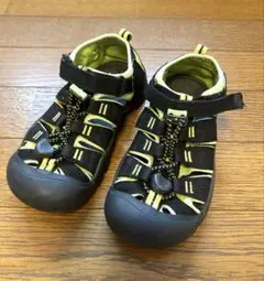 KEENキーン サンダル キッズ ブラック ライムグリーン19.5cmのサムネイル