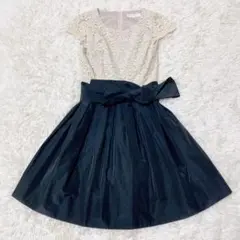 ストロベリーフィールズグレイス 切替 ドレスワンピース シルク混ボレロ リボン