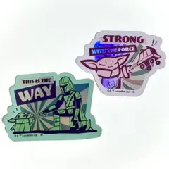 【STAR WARS】マンダロリアン＆グローグー　オーロラステッカー 2点セット