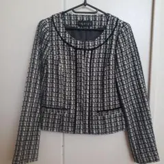 INDIVI ノーカラーツイードジャケット 38★入学式　卒業式