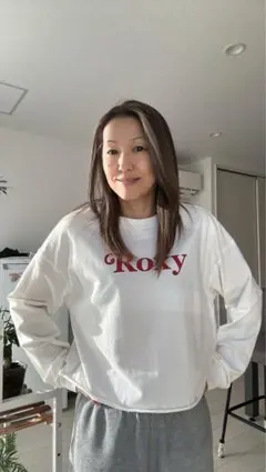 ROXYレディースTシャツ長袖TシャツMサイズ ショート丈長袖
