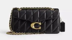 COACH タビー ショルダー バッグ 26・キルティング ブラック金具