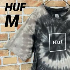 HUF 半袖 Tシャツ スクエアロゴ ビッグプリント タイダイ柄