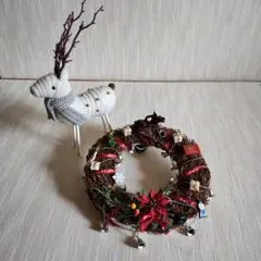 修理必要なクリスマスリースとトナカイの飾り物まとめて。のサムネイル