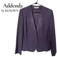 アデンダ レナウン シアー テーラードジャケット 刺繍 パープル
