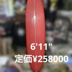 ライトニングボルト6'11サーフボードク、レックホーリングシェイプハンドシェイプのサムネイル