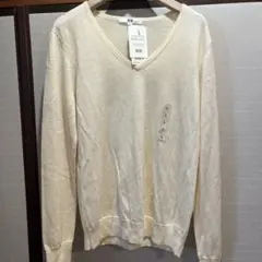 新品UNIQLO ユニクロ エクストラファインメリノVネックセーター ニット L