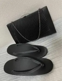 着物小物　バック＆草履　2点セットブラックフォーマル　礼服　喪服