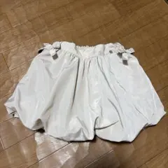 【値下】petitmainプティマインバルーンスカート ベージュリボン