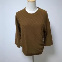 【GLOBAL WORK】斜めストライプニットセーター　コットン100％　153