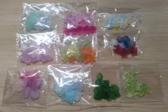 プラスチック花と葉のビーズ セット