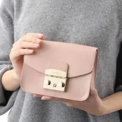 FURLA フルラ メトロポリス ミニ ショルダーバッグ ピンクベージュ
