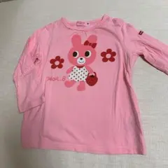 Hot Biscuits 長袖Tシャツ ピンク うさぎ 90cmのサムネイル