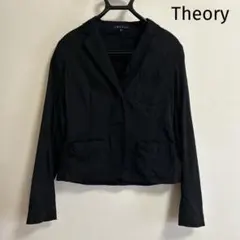 Theory セオリー 麻混クランチ テーラードジャケット ブラック サイズ0のサムネイル