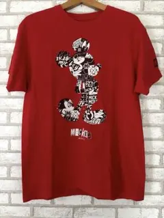 Disney×NEFF ダブルネーム アートミッキープリントT 赤 L 古着