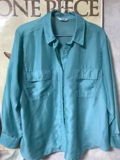 ミントグリーンカラー＊シースルー＊長袖シャツ＊ブラウス