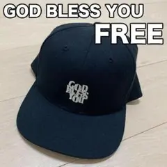【GOD BLESS YOU】美品 ロゴ刺繍スナップバックキャップ 黒 フリー