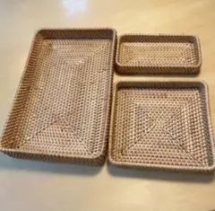 天然素材のバスケットセット 3個/477