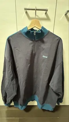 【SIGNAL】ハーフジップ トレーナー グレー/ターコイズ