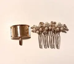 【新品未使用】　髪飾り　まとめ売り　ヘアカフス　バレッタ　ゴールド　金　パール