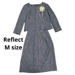 Reflectツイードスーツ9号M紺 入学卒業式　ブルー系