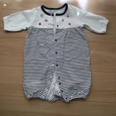 ストライプ柄ロンパース 50-60cm