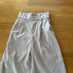 パンツ　ベージュ ゴムウエスト ベルト付き ガウチョパンツ