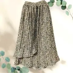【美品】ナイスクラップ F プリーツロングスカート ヒョウ柄