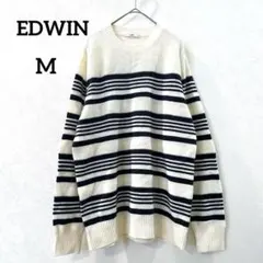 EDWIN エドウイン　長袖クルーネック　ニットセーター　ウール混　M