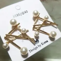 新品 パール ゴールド ランダムモチーフピアス