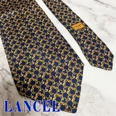 N71【美品】LANCEL PARIS★ネクタイ チェーン柄 シルク フランス製のサムネイル