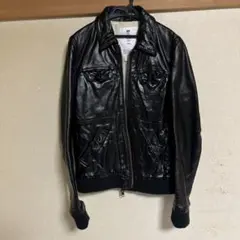 ルイス　ホースハイド　馬革　レザージャケット　ジップアップ　ブラック　メンズ