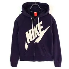 ナイキNikeジップパーカーラグランフーディデカロゴプリントパープルヴィンテージ