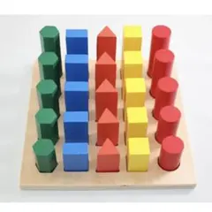 モンテッソーリ 平方根板 ♪大♪ 木製ペグボードとペグ Montessori