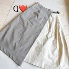 美品！Q♡ ギンガムチェック　ラップスカート　ブルー　巻きスカートのサムネイル