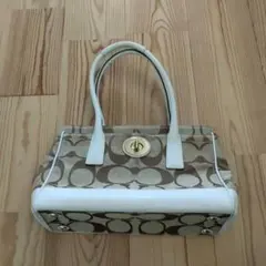Coach ベージュ ホワイト トートバッグ