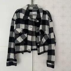 ZARA チェック柄 クロップドジャケット