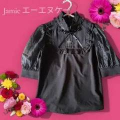 Jamie エーエヌケー ブラックフリルシャツ　地雷系　十字架　クロス