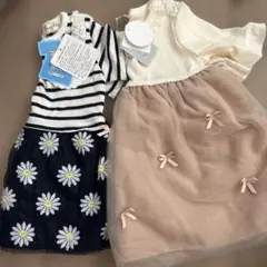 花柄 チュール リボン チュニック